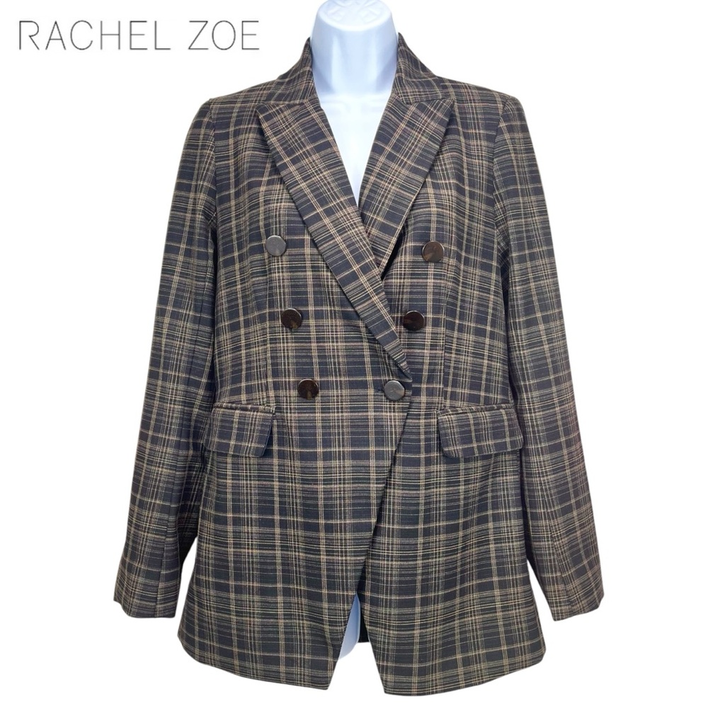 Rachel Zoe | Women’s XS | Plaid Brown Black‎ Double Breasted Blazer